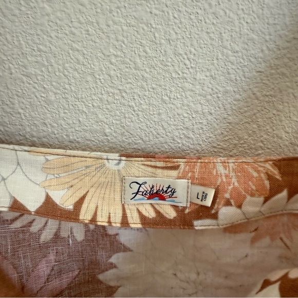 Faherty Summer Sands Linen Tank In Warm Jicaro Island Large - Picture 4 of 6